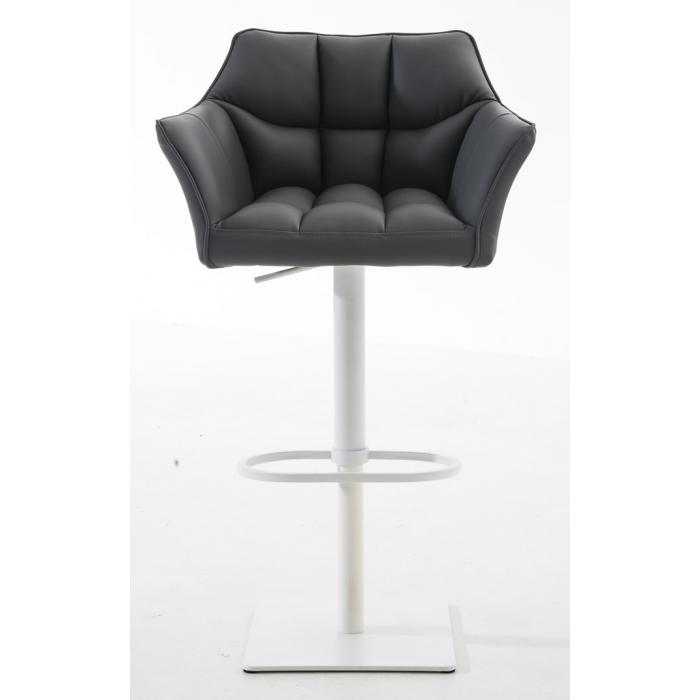 2er Set Barhocker HLO-CP1 Kunstleder wei ~ grau