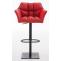 2er Set Barhocker HLO-CP1 Kunstleder schwarz ~ rot