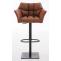 2er Set Barhocker HLO-CP1 Kunstleder schwarz ~ hellbraun