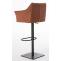 2er Set Barhocker HLO-CP1 Kunstleder schwarz ~ hellbraun