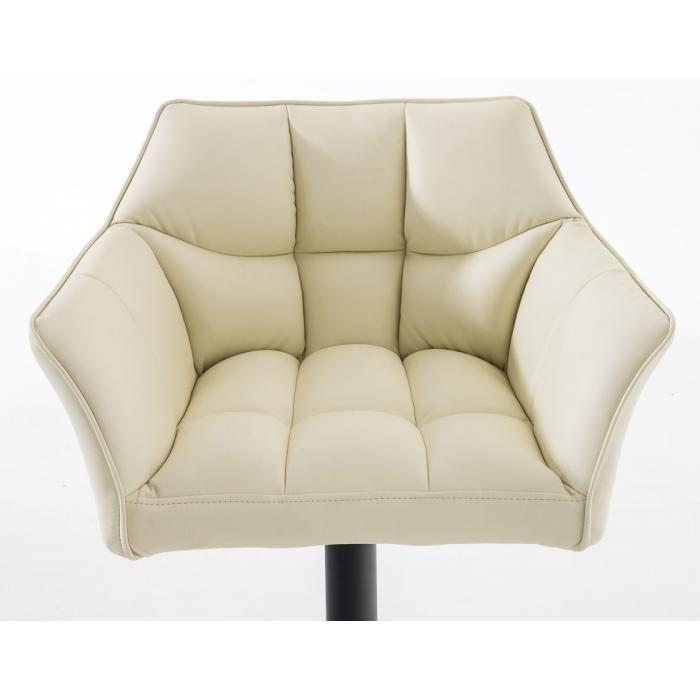 2er Set Barhocker HLO-CP1 Kunstleder schwarz ~ creme