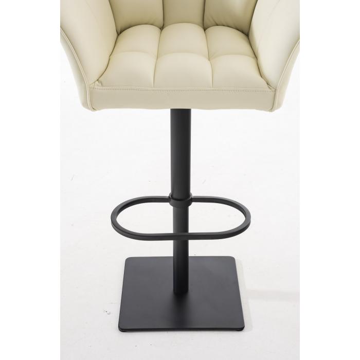 2er Set Barhocker HLO-CP1 Kunstleder schwarz ~ creme
