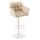 2er Set Barhocker HLO-CP1 Stoff weiß ~ creme