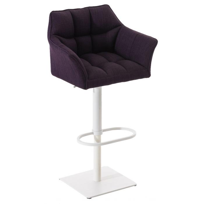 2er Set Barhocker HLO-CP1 Stoff weiß ~ lila