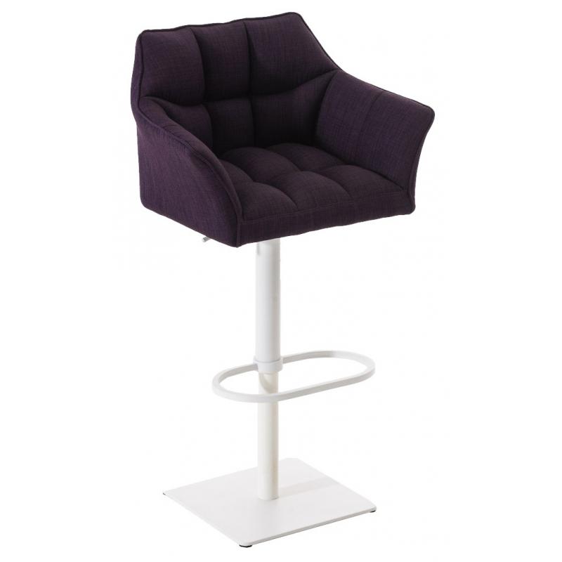 2er Set Barhocker HLO-CP1 Stoff weiß ~ lila