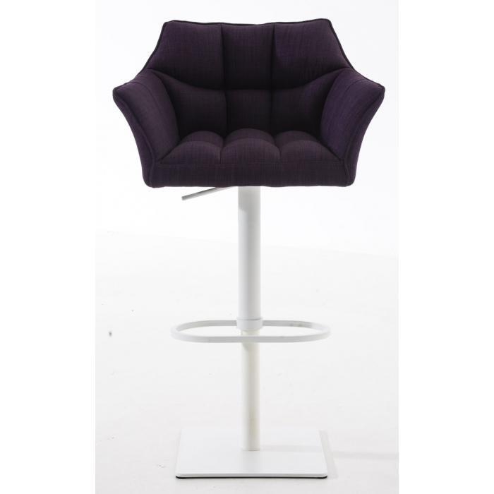 2er Set Barhocker HLO-CP1 Stoff weiß ~ lila