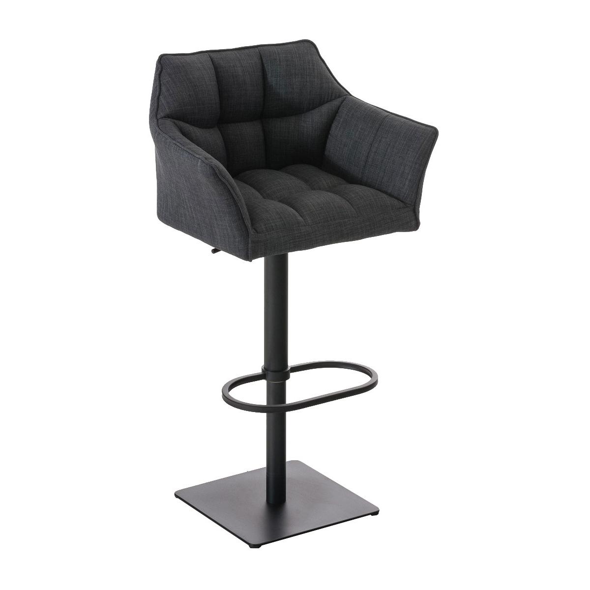 2er Set Barhocker HLO-CP1 Stoff schwarz ~ dunkelgrau
