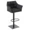 2er Set Barhocker HLO-CP1 Stoff schwarz ~ dunkelgrau