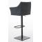 2er Set Barhocker HLO-CP1 Stoff schwarz ~ dunkelgrau