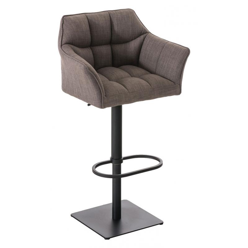 2er Set Barhocker HLO-CP1 Stoff schwarz ~ grau