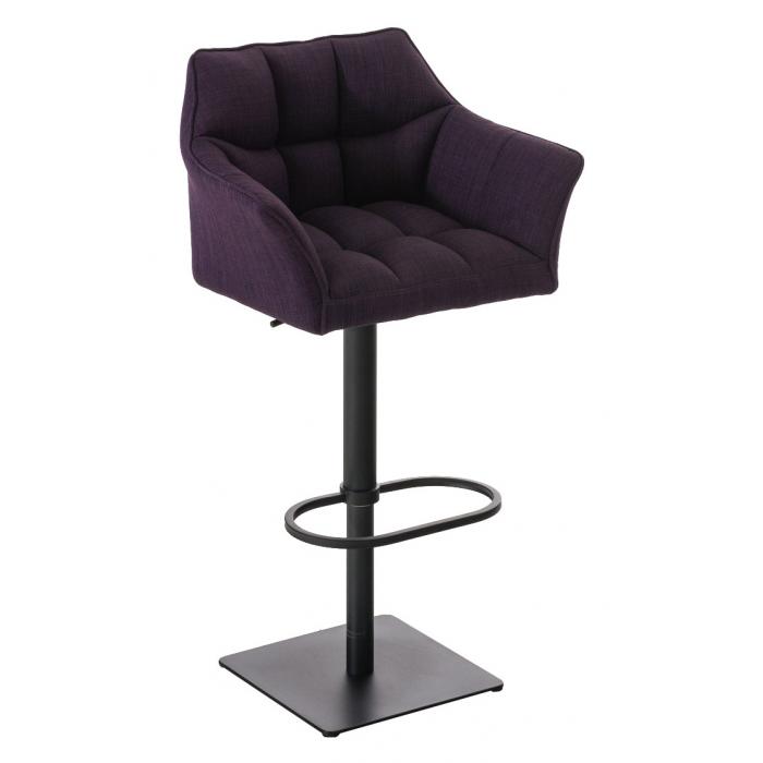 2er Set Barhocker HLO-CP1 Stoff schwarz ~ lila