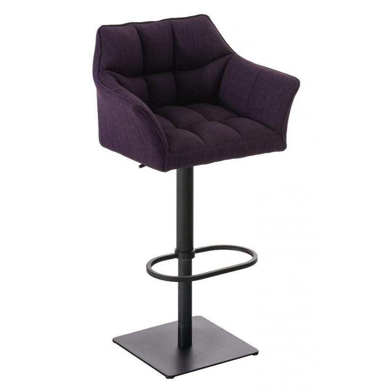 2er Set Barhocker HLO-CP1 Stoff schwarz ~ lila