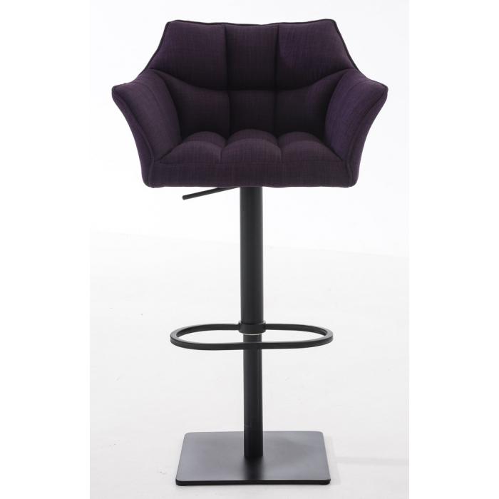 2er Set Barhocker HLO-CP1 Stoff schwarz ~ lila
