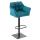 2er Set Barhocker HLO-CP1 Stoff schwarz ~ türkis