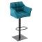 2er Set Barhocker HLO-CP1 Stoff schwarz ~ trkis