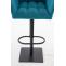 2er Set Barhocker HLO-CP1 Stoff schwarz ~ trkis