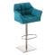 2er Set Barhocker HLO-CP1 Stoff edelstahl ~ trkis
