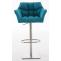 2er Set Barhocker HLO-CP1 Stoff edelstahl ~ trkis
