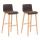 2er Set Barhocker HLO-CP20 Stoff Natura ~ braun
