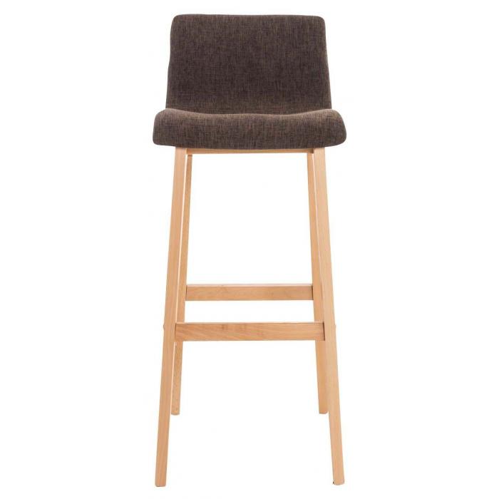 2er Set Barhocker HLO-CP20 Stoff Natura ~ braun