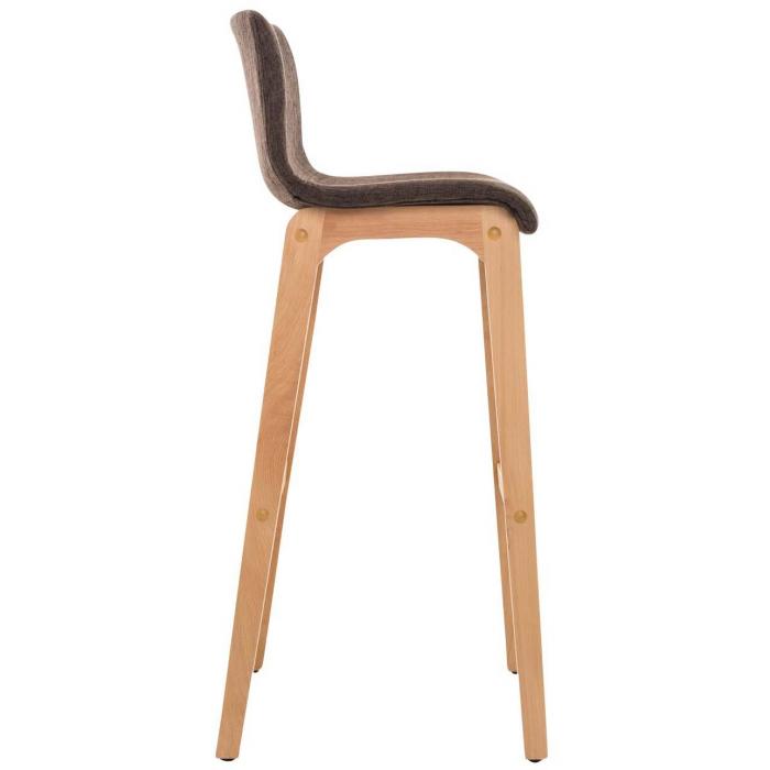 2er Set Barhocker HLO-CP20 Stoff Natura ~ braun