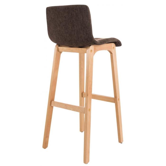 2er Set Barhocker HLO-CP20 Stoff Natura ~ braun
