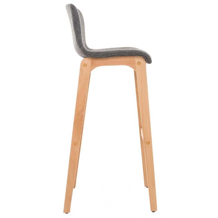 2er Set Barhocker HLO-CP20 Stoff Natura ~ hellgrau