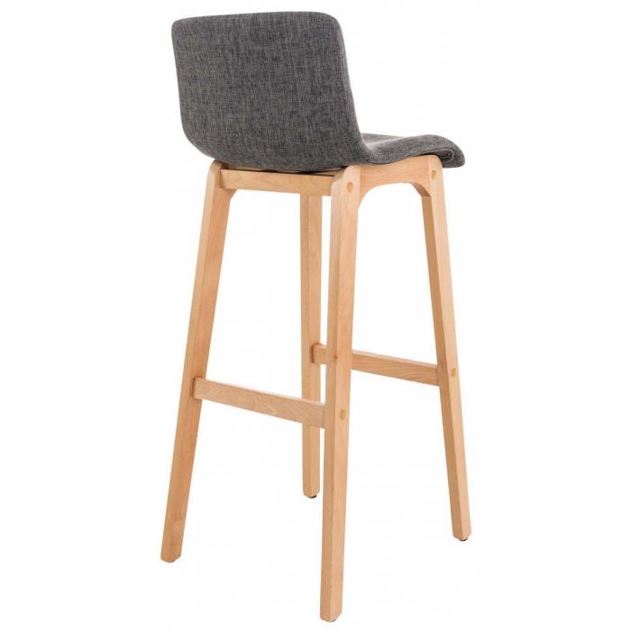 2er Set Barhocker HLO-CP20 Stoff Natura ~ hellgrau