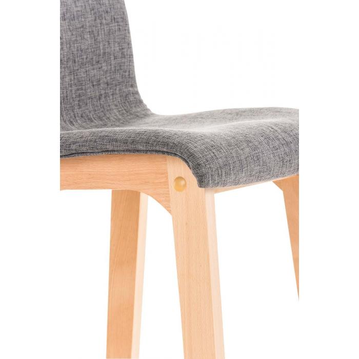 2er Set Barhocker HLO-CP20 Stoff Natura ~ hellgrau