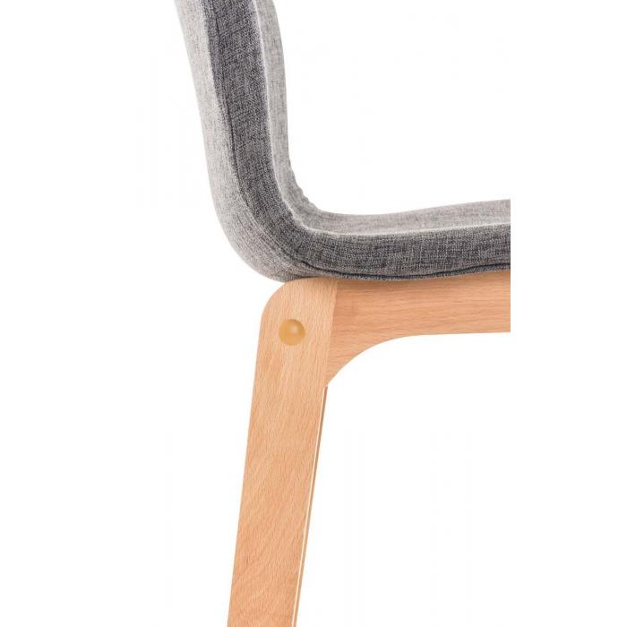 2er Set Barhocker HLO-CP20 Stoff Natura ~ hellgrau