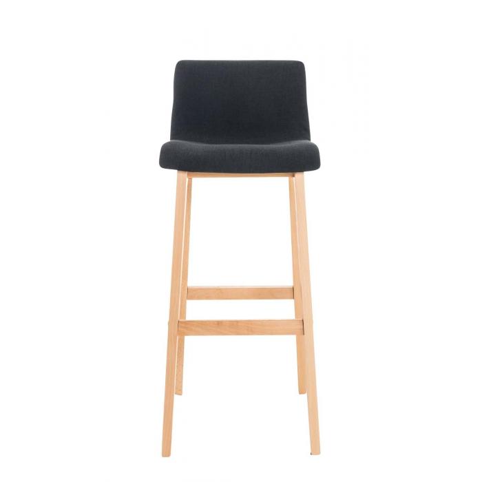 2er Set Barhocker HLO-CP20 Stoff Natura ~ schwarz