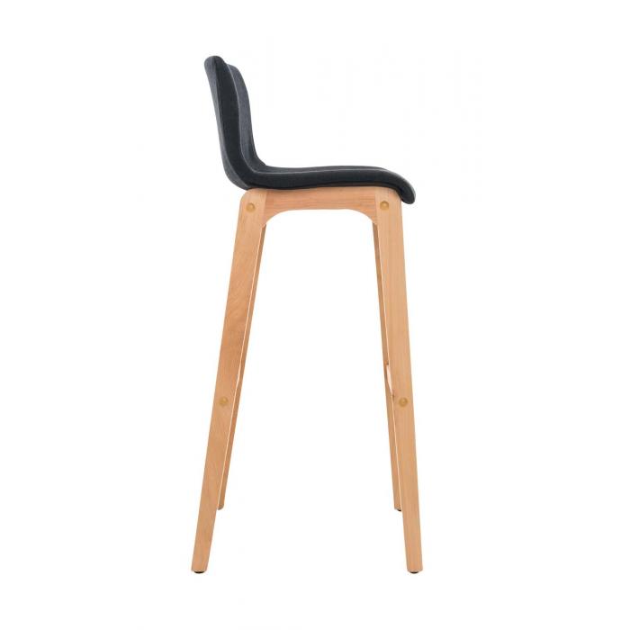 2er Set Barhocker HLO-CP20 Stoff Natura ~ schwarz