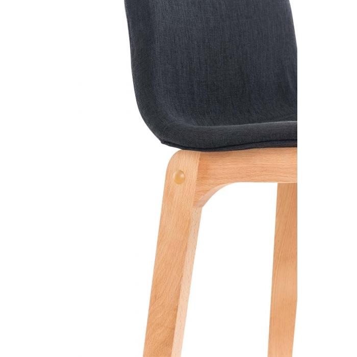2er Set Barhocker HLO-CP20 Stoff Natura ~ schwarz
