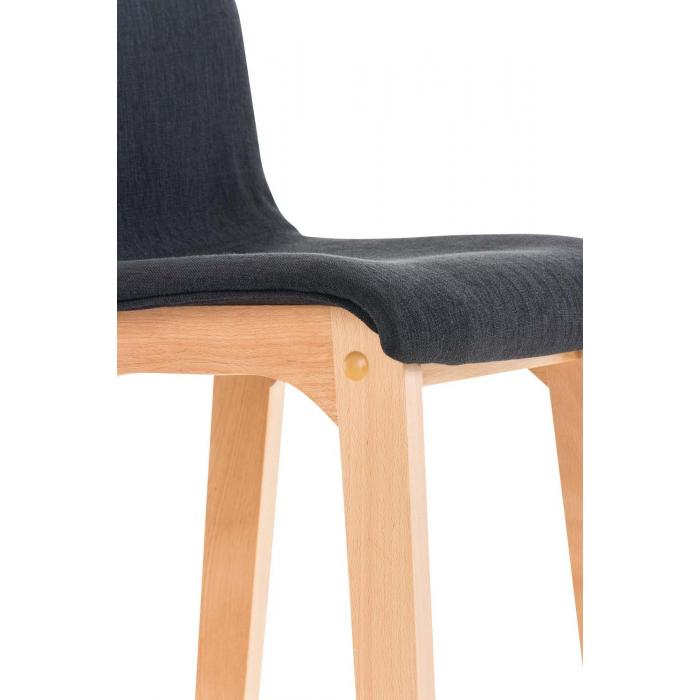 2er Set Barhocker HLO-CP20 Stoff Natura ~ schwarz