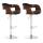 2er Set Barhocker HLO-CP235 Stoff ~ walnuss/schwarz