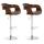 2er Set Barhocker HLO-CP235 Stoff ~ walnuss/braun