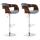 2er Set Barhocker HLO-CP235 Stoff ~ walnuss/blau