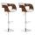2er Set Barhocker HLO-CP235 Stoff ~ walnuss/creme