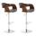 2er Set Barhocker HLO-CP235 Stoff ~ walnuss/dunkelgrau