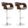 2er Set Barhocker HLO-CP235 Stoff ~ walnuss/hellgrau