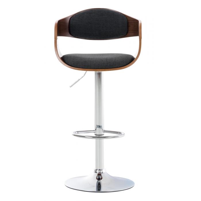 2er Set Barhocker HLO-CP235 Stoff ~ walnuss/dunkelgrau