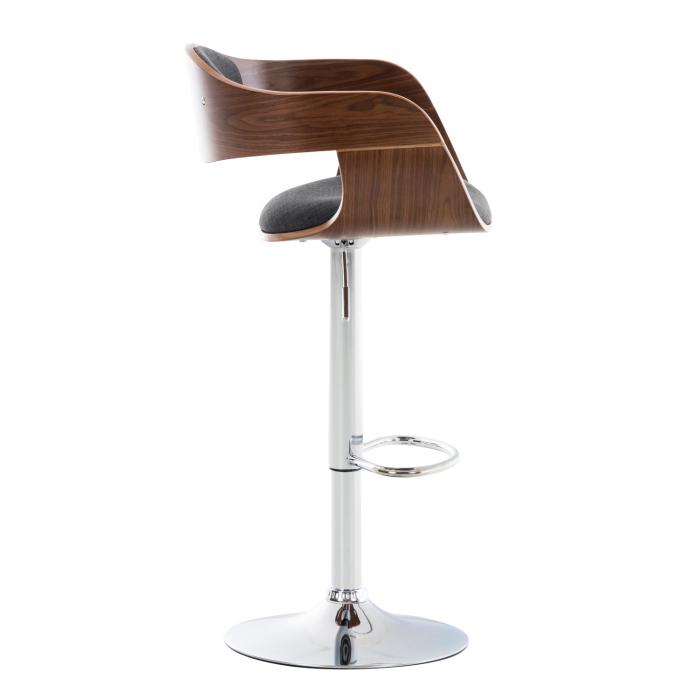 2er Set Barhocker HLO-CP235 Stoff ~ walnuss/dunkelgrau