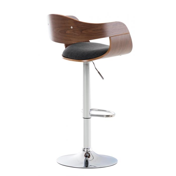 2er Set Barhocker HLO-CP235 Stoff ~ walnuss/dunkelgrau