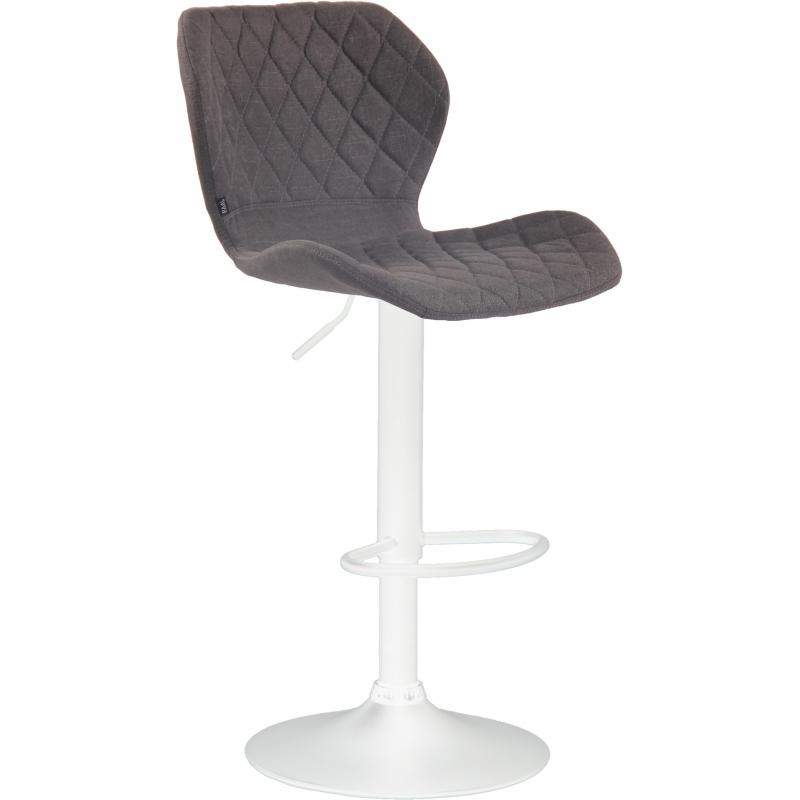 Barhocker HLO-CP14 Stoff wei ~ dunkelgrau