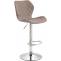 Barhocker HLO-CP14 Stoff chrom ~ taupe
