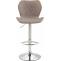 Barhocker HLO-CP14 Stoff chrom ~ taupe