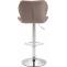 Barhocker HLO-CP14 Stoff chrom ~ taupe