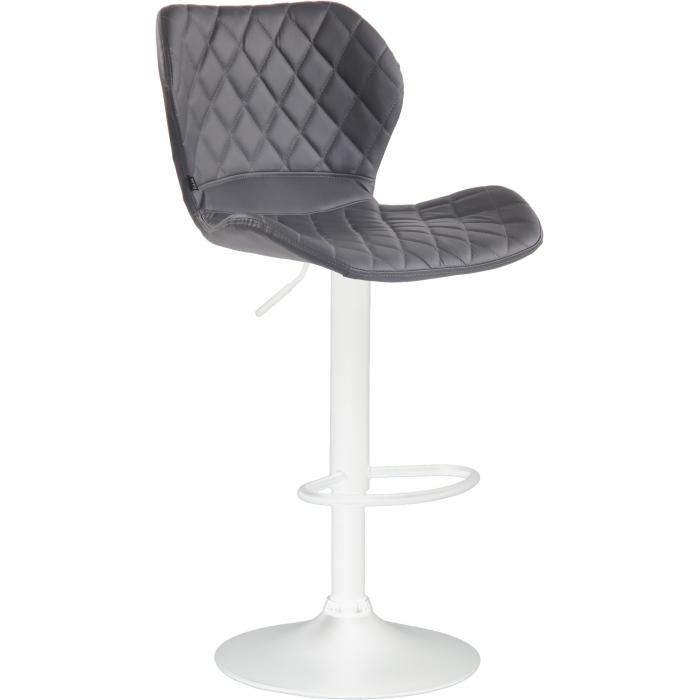 Barhocker HLO-CP14 Kunstleder wei ~ grau