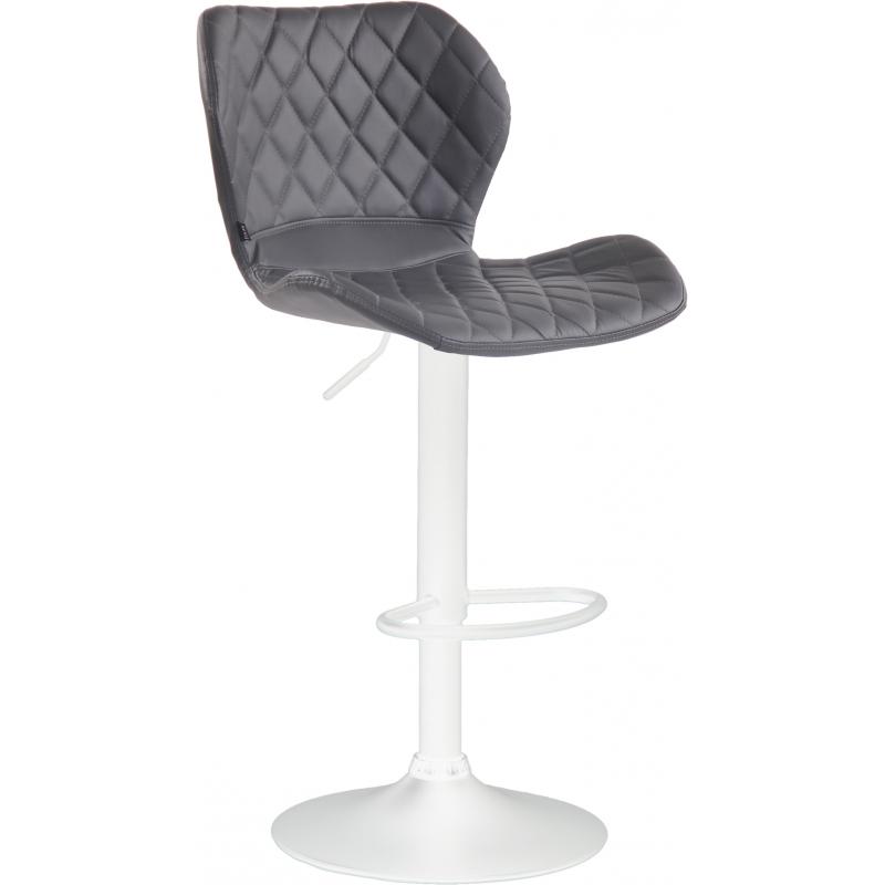 Barhocker HLO-CP14 Kunstleder wei ~ grau