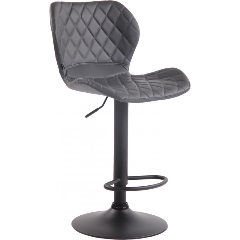 Barhocker HLO-CP14 Kunstleder schwarz ~ grau